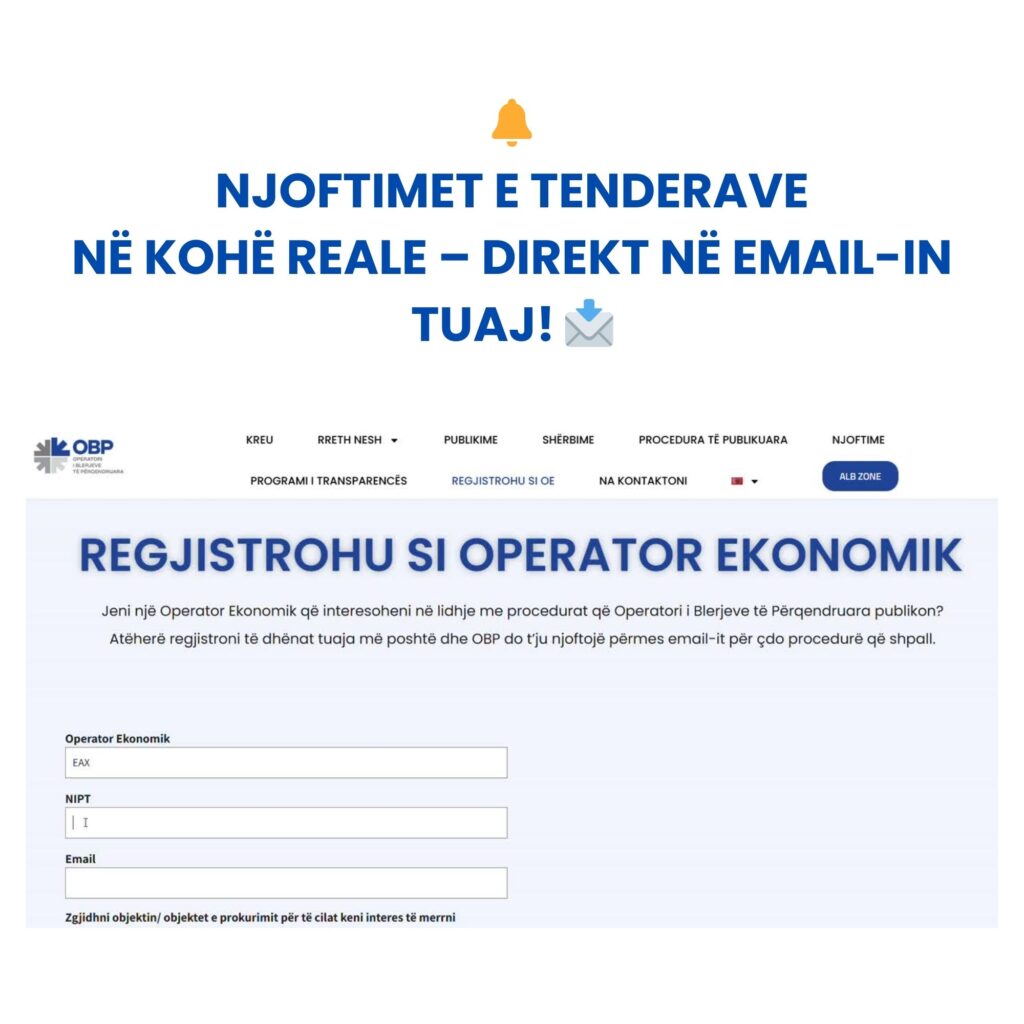 🔔 Njoftimet e Tenderave në Kohë Reale – Direkt në Email-in Tuaj! 📩